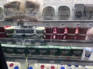 Silken tofu and some vegan cheeses  at Macrocenter in Kas