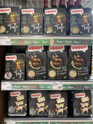 Vegan meat substitutes  at Macrocenter in Kas