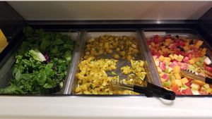 Part of salad bar at TrueNorth Health Center in Santa Rosa
