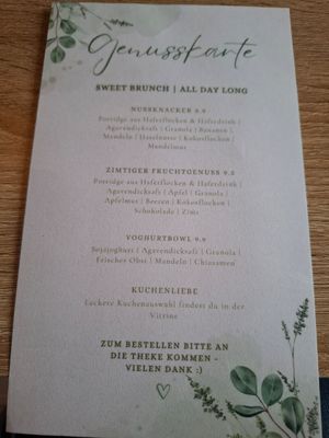 Speisekarte (Stand Dezember 2024) at Cafelina in Freising