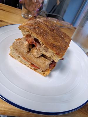 Vausages foccacia at Alterna in Birmingham