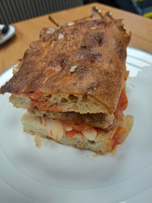 Herby foccacia bangerz sandwich at Alterna in Birmingham