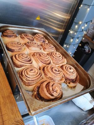 Cinnamon rolls. 
Homemade, warm and fresh from the oven. at Alterna in Birmingham