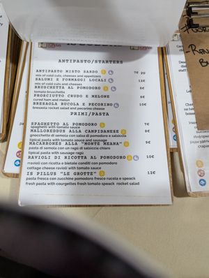 Menu at Trattoria Is Zuddas in Santadi