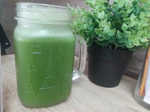 The detox cucumber, ginger, and pineapple juice is a must-try.
Freshly prepared

Detox/ anti-inflammatory/ good for digestion at Maison des Crêpes in Grand Baie