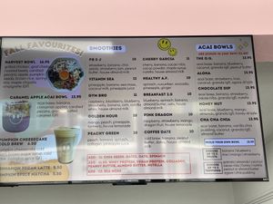 Menu  at Happies in Grimsby