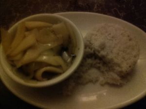 Green papaya and sayote in ginger lemon sauce at Brujita in Palawan