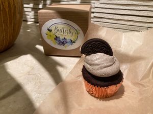 Cookies and cream vegan donut at Butterfly Bakeshop in New York City