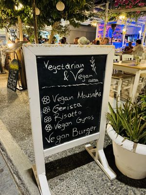 Vegan options   at Santorini Restaurant in Santorini
