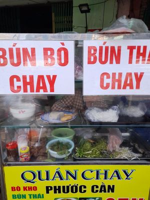 Stall with ingredients and menu at Phuoc Can in Ho Chi Minh City