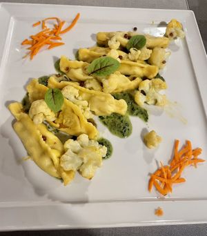 Pumpkin ravioli  at La Lanterna in Verona