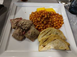 Lunch menu: Grilled celery, chickpeas, ravioli at La Lanterna in Verona