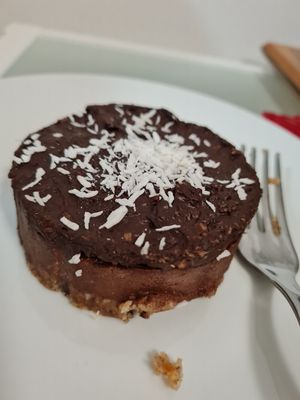 Torta crudista cocco e cioccolato.  Fantastica! at La Lanterna in Verona