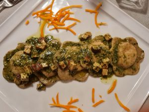 Girasoli con tofu fumé at La Lanterna in Verona