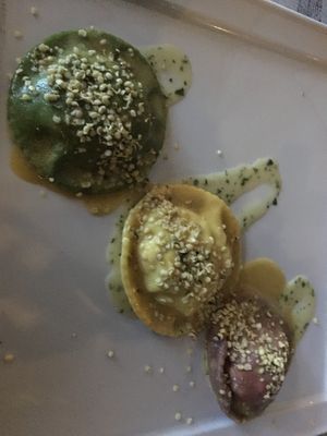 Trio of ravioli  at La Lanterna in Verona