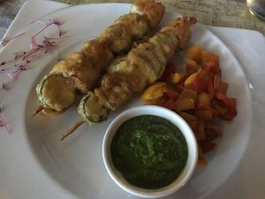 Tofu skewers  at La Lanterna in Verona