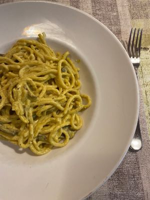 Vegan carbonara (large version) at La Lanterna in Verona