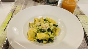 Seitan stuffed plin pastaa  at La Lanterna in Verona