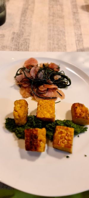 Tempeh dish at La Lanterna in Verona