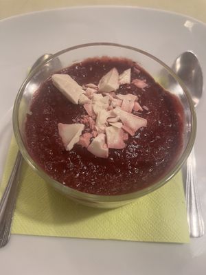 Raspberries cheesecake   at La Lanterna in Verona