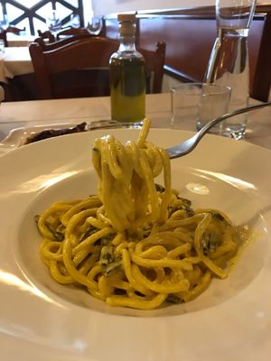 spaghetti carbonara at La Lanterna in Verona