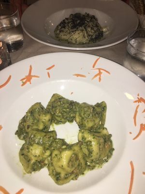 Stuffed tortilloni with pesto at La Lanterna in Verona
