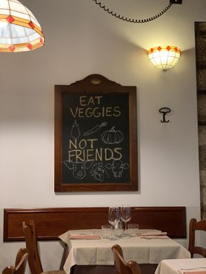 Eat veggies, not friends! at La Lanterna in Verona