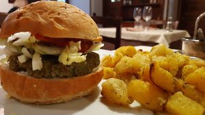 Black Beans bun with potatoes at La Lanterna in Verona