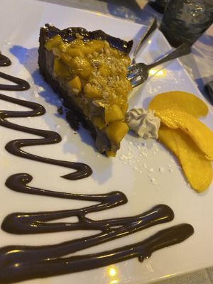 Peach and gianduja tarte  at La Lanterna in Verona