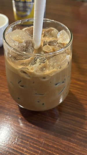 Vietnamese iced coffeee  at Vegan Heaven in Fitzroy
