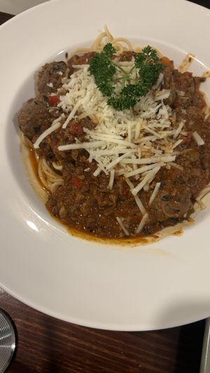 Spaghetti with soy meat   at Vegan Heaven in Fitzroy