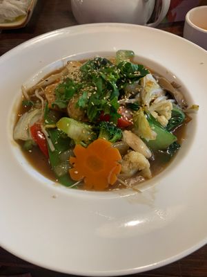 Stir fried noodles  at Vegan Heaven in Fitzroy
