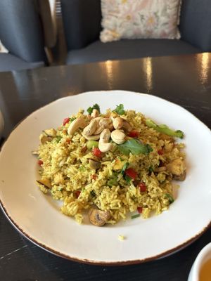 Curry fried ricee  at Vegan Heaven in Fitzroy