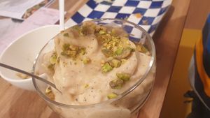 Mango, chia &  banana smoothie at Vegan Heaven in Fitzroy