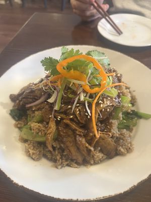Peking duck fried rice   at Vegan Heaven in Fitzroy