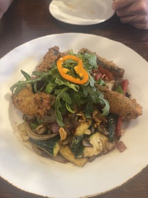 Salt and pepper fish  at Vegan Heaven in Fitzroy