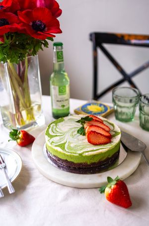 Lemon Matcha cake at VERDE in Malmo