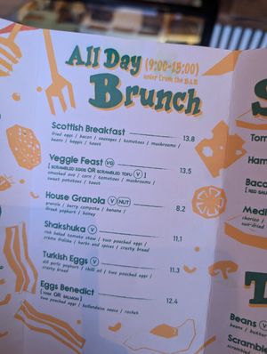 Brunch menu at OQO - Your Coffee Nook in Edinburgh