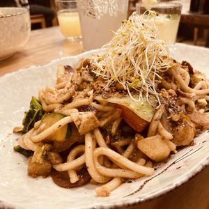 Fried udon noodles with tofu  at Mei Wok in Cologne