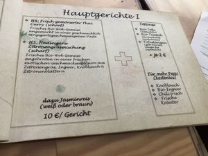 Menu  at Mei Wok in Cologne