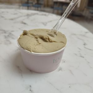 Pistachio gelato at Loretto Artisan Gelato in Corfu