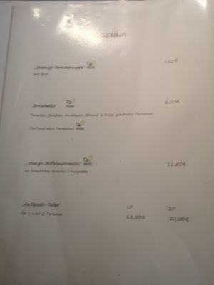 Vorspeisenkarte 1 at Bene&Yvi's Land Scheune in Losheim Am See