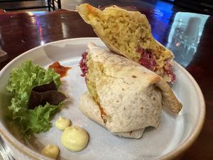 Kitcharito with vegan cheese   at Soft Medicine Sanctuary in Sebastopol