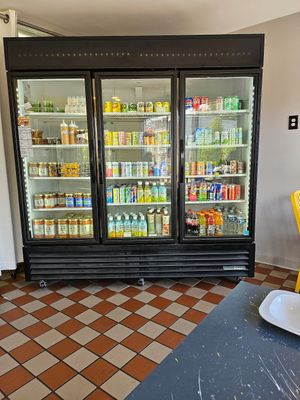 Drink case + homemade kimchi & sauces at Son of Egg  in Rensselaer