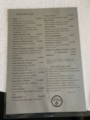 Karte  at Kult Cafe in Marktredwitz