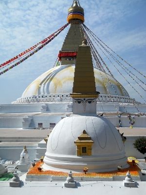 View from the restaurant at Happiness Vegetarian in Kathmandu