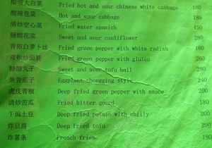 menu at Happiness Vegetarian in Kathmandu