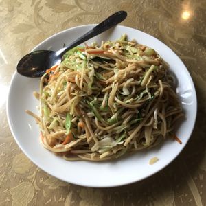 veg fried noodles at Happiness Vegetarian in Kathmandu