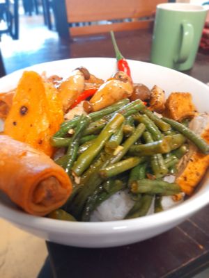 My com chay. Selection changes everyday at Com Nong in Ho Chi Minh City