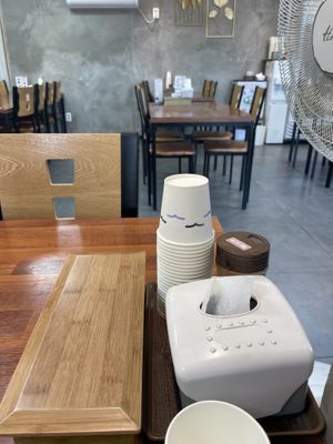 Salt, tissues & water   at Daereungwon Bonga - 대릉원본가 in Gyeongju